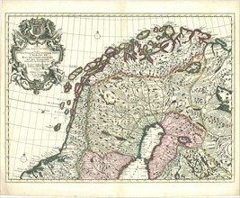 Map, Carte des Courones du Nord, Guillaume Delisle (1675-1726), Copperplate print
