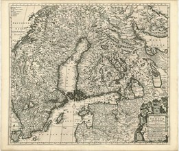 Map, Regni Sueciae tabula generalis, divisa in Sueciae, Gotiaeque regna Finniae ducatum Lapponiam,