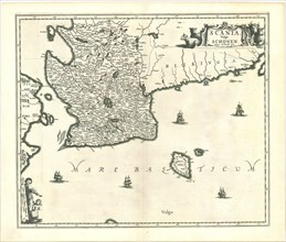Map, Scania; vulgo Schonen, Copperplate print