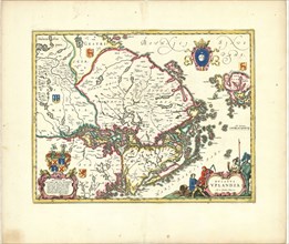 Map, Dvcatvs Vplandia, Joan Blaeu (1598/99-1673), Copperplate print