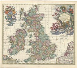 Map, Magnae Britanniae tabula; comprehendens Angliae, Scotiae, ac Hiberniae regna, in omnes