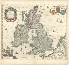 Map, Magnæ Britanniæ tabula, Angliam, Scotiam, et Hiberniam continens, Nicolaes Jansz Visscher
