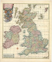 Map, Novissima præ cæteris aliis accuratissima regnorum Angliæ, Scotiæ, Hiberniæ, Petrus Schenk