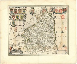 Map, Comitatvs Northvmbria; Vernacule Northumberland, Copperplate print