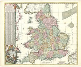 Map, Regni Angliae nova tabula, exhibens principatum Walliae &amp;, aliarum provinciarum,