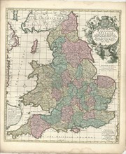 Map, A new mapp of the kingdome of England, Copperplate print