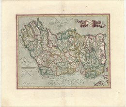 Map, Irlandiæ regnum, Gerard Mercator (1512-1594), Copperplate print