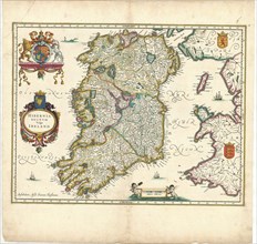 Map, Hibernia Regnvm vulgo Ireland, Copperplate print
