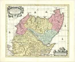 Map, Extimae Scotiae, Copperplate print