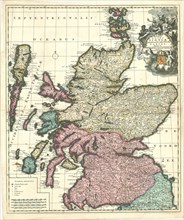 Map, Novissima Regni Scotiae Septentrionalis et Meridionalis tabula divisae in ducatus, comitat.