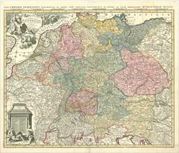 Map, L'empire d'Allemagne, divisé en tous ses estats, Hubert Jaillot (1632-1712), Copperplate print