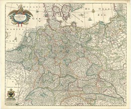 Map, Tabula Germaniae, Claes Jansz. Visscher (1586/1587-1652), Copperplate print