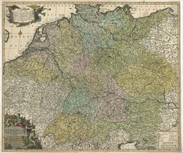 Map, S.R.I. in Germania descriptio præ cæteris aliis longe' accuratior, comprehendens, novem