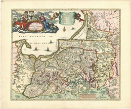 Map, Magnae Prussiae ducatus tabula, Nicolaes Jansz. Visscher (1618-1679), Copperplate print