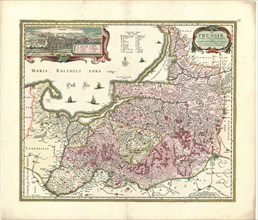 Map, Tabula Prussiae eximiâ curâ conscripta, Caspar Henneberger (1529-1600), Copperplate print