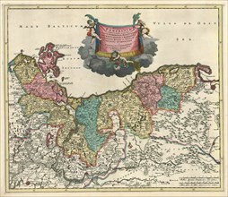 Map, Ducatus Pomeraniae tabula generalis, Copperplate print