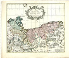 Map, Ducatus Pomeraniae tabula generalis, Copperplate print