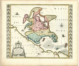 Map, Rvgia insvla ac dvcatvs, Eilhardus Lubinus (1565-1621), Copperplate print