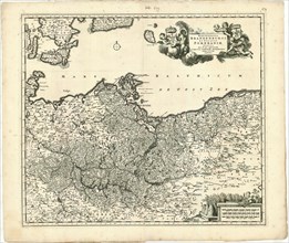 Map, Marchionatus Brandenburgi et ducatus Pomeraniae tabula quae est pars Septentrionalis circuli