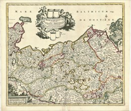 Map, Ducatus Meklenburgicus in qúo súnt ducatus Vandaliae et Meklenburgi comitatus et episcopatus