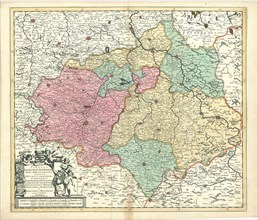 Map, Circuli Saxoniae superioris pars meridionalis in qua sunt ducatus Saxoniae comitatus