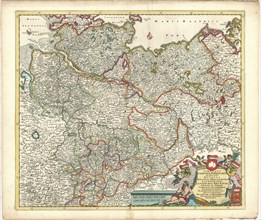 Map, Circulus Saxoniae inferioris in quo sunt Ducatus Holsatiae, Meklenburgi Lauwenburgi Luneburgi,