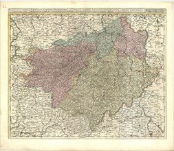 Map, Circulus Saxoniae Superioris, divisa in ducatus Saxoniae, Altenburgi, Vinariae, Gothae, et