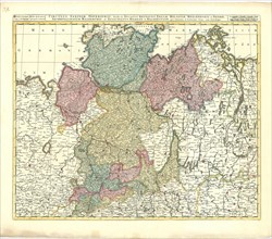 Map, Circulus Saxoniae Inferioris, divisa in ducatus Brunsuici, Zellae, Holsatiae, Meklenburgi et