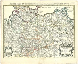 Map, Le cercle de la Basse Saxe subdivisé en tous les estats et principautés qui le composent à