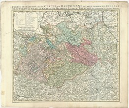 Map, Partie meridionale du cercle de Haute-Saxe ou sont compris le duché et electorat de Saxe, le