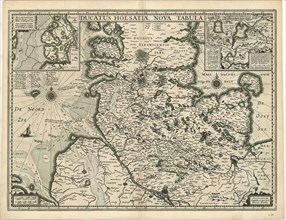 Map, Ducatus Holsatiae nova tabula, Copperplate print