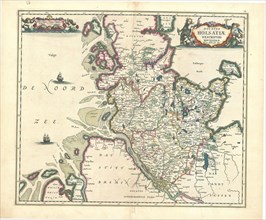 Map, Ducatus Holsatiae descriptio novissima, Copperplate print