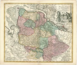 Map, Ducatus Bremae & Ferdae maximaeque partis fluminis Visurgis descriptio per Cornelium Danckerts