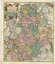 Map, S. R. I. Westphaliae circulus in omnes ejusdem subjacentes provincias exactissimè distinctus,