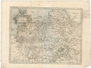 Map, Westfalia cum dioecesi Bremensi, Gerard Mercator (1512-1594), Copperplate print