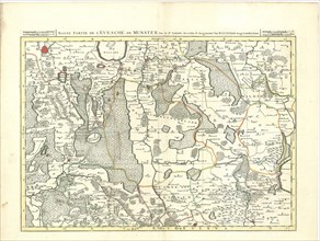 Map, Basse partie de l'evesché de Munster, Guillaume Sanson (1633-1703), Copperplate print