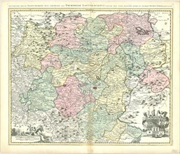 Map, Illustrissimo principi Ioanni Georgio fuci Saxoniae hanc Thuringiae Lantgraviatus tabulam omni