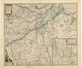 Map, Ducatus Iuliacensis, Cliviensis, Montensis:, Nicolaes Jansz Visscher (1618-1679), Copperplate