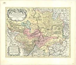 Map, Partie orientale du palatinat et eslectorat du Rhein les eveschés de Spire, de Worms et le