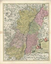 Map, Totius Alsatiae novissima tabula, qua simul Sundgovia, Brisigavia, Ortenavia, maxima pars