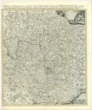 Map, Partie orientale du Cercle de Franconie, Johannes Condet (1711-1781), Copperplate print