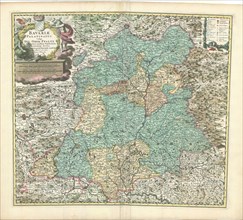 Map, Bavariae Palatinatus vulgo Die Ober-Pfaltz in subjacentes ejusdem praefecturas accuratissime