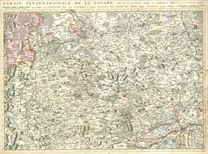 Map, Grand theatre de la guerre sur les frontieres de France & d'Allemagne ou carte nouvelle du