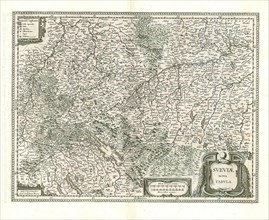 Map, Sveviae nova tabvla, Copperplate print