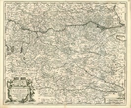 Map, Circuli Austriaci pars septentrionalis in qua archiducatus Austriae et ducatus Stiriae