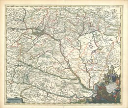 Map, Regnum Hungariae in omnes suos comitatus, Joannes de Ram (1648-1693), Copperplate print
