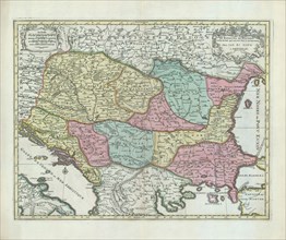 Map, Le royaume de Hongrie et les estats qui ont esté vnis à sa couronne, Copperplate print