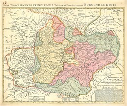 Map, Principauté de Transilvanie divisée en cinqu nations subdivisée en quartiers et comtez =,