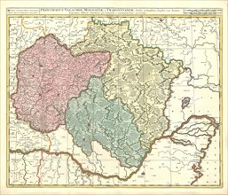 Map, Principatus Valachiæ, Moldaviæ et Transylvaniæ, Gerhard Valk (-1726), Copperplate print