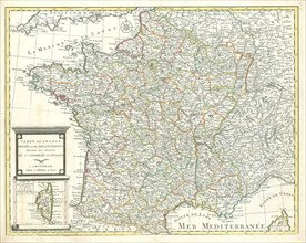 Map, Carte de France divisées en 83 departements suivant les decrets de l'Assemblée Nationale ;,